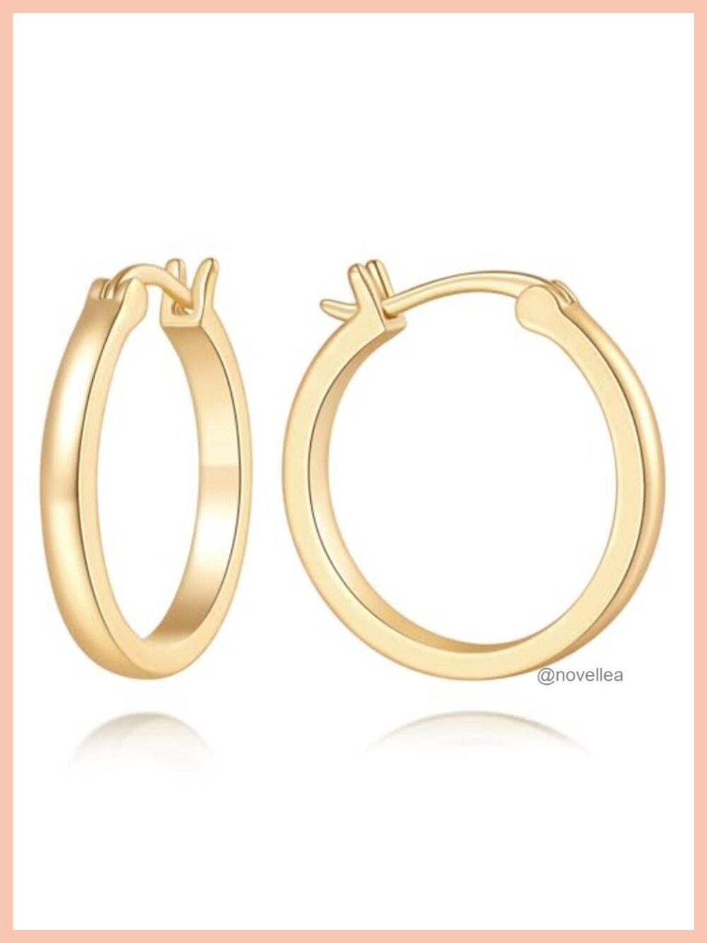 14k Gold Plated Hoop Earrings for Women Minimalist Hypoallergenic